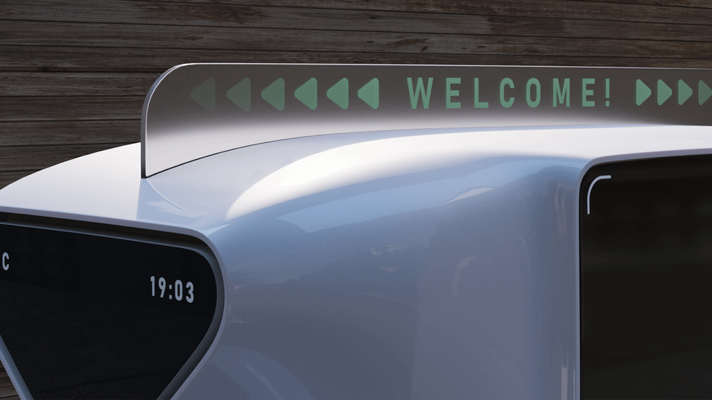 Prototyp eines barrierefreien Fahrzeugs in futuristischer Optik