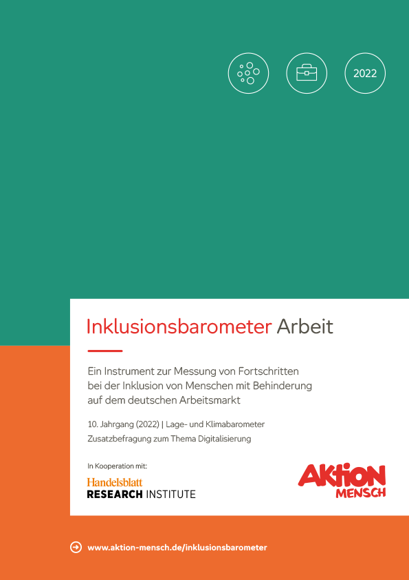 Titelseite der Studie "Inklusionsbarometer Arbeit 2022"
