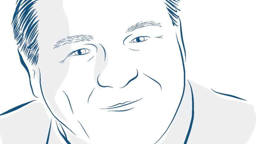 Zeichnung eines mittelaltern Mannes mit kurzem Haar