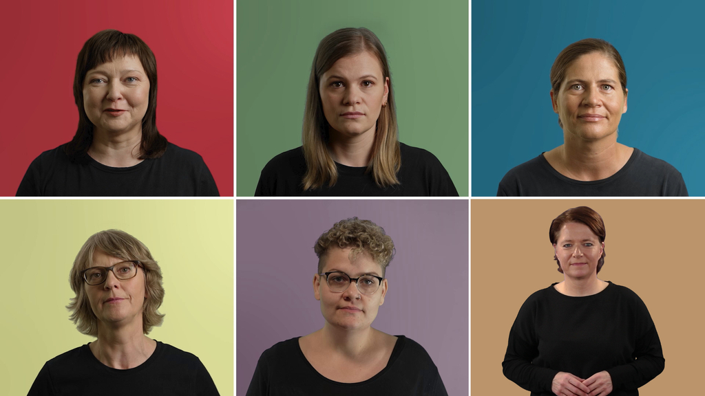 Screenshot der nimm! Akademie zeigt Porträts von sechs Frauen