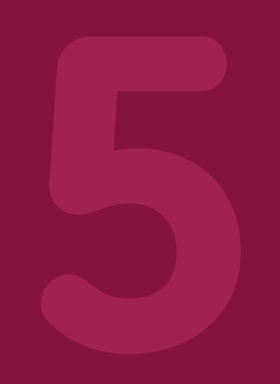 Die Ziffer 5 auf blauem Hintergrund.