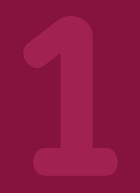 Die Ziffer 1 auf blauem Hintergrund.